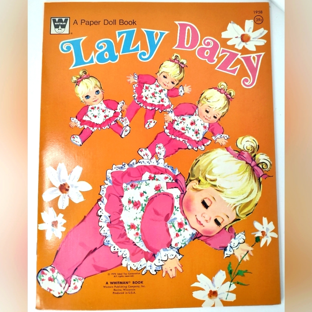 Vintage NOS Uncut Whitman Lazy Dazy Paper Doll Book 1973 Cute Toddler Girl